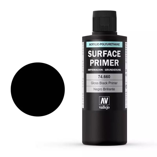 Vallejo Metal Color Gloss Black Primer 200 ml