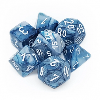 Chessex Lustrous 7-Die Set - Slate w/white