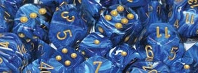 Vortex Blue w/gold Signature™ Polyhedral 7-Die Set