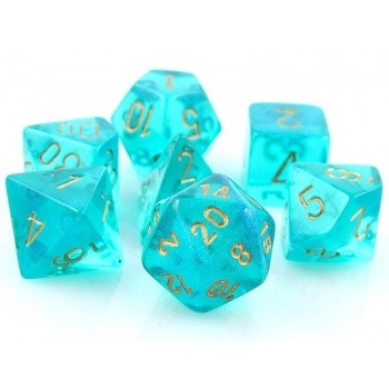 Chessex Borealis Polyhedral Teal/gold Luminary 7-Die Set