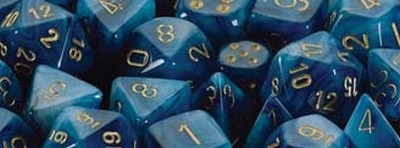 Phantom™ Teal w/gold Signature™ Polyhedral 7-Die Set