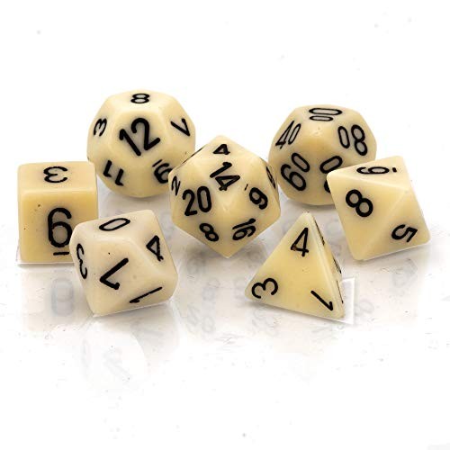 Opaque Ivory/Black Polyhedral 7-Die Set