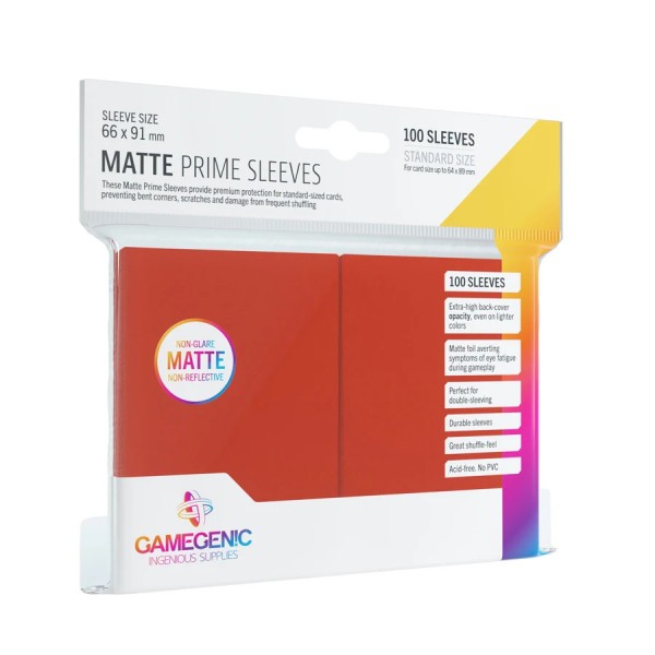 Gamegenic - Matte Prime Sleeves Red 100