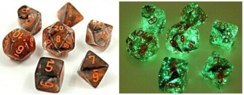 Lab Dice 4 Nebula: Poly Copper Matrix/orange Luminary (7)