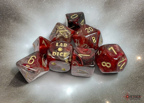 Borealis Cosmos/gold Polyhedral 7-Dice Set (with bonus die)