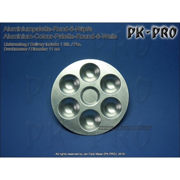 PK Aluminiumpalette 6 Näpfe rund (11cm)