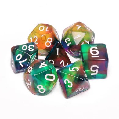 Colorful Wind RPG Dice Set