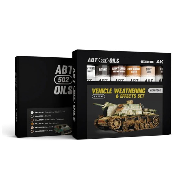 VEHICLE WEATHERING & EFFECTS SET - ABT 502 OILS (6x20mL)