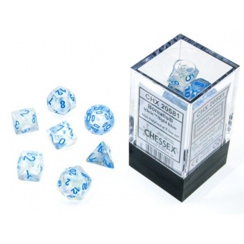 Chessex Borealis Mini-Polyhedral Icicle/light blue Luminary 7-Die Set