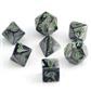 Chessex Gemini Polyhedral 7-Die Set - Black-Grey w/green