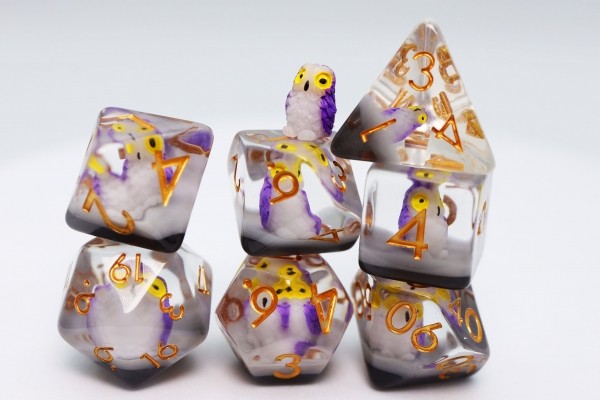 Purple Owl RPG Dice Set (7)