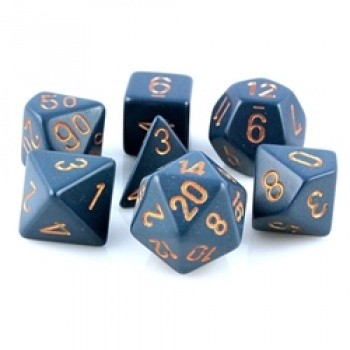 Chessex Opaque Polyhedral 7-Die Sets - Dusty Blue w/gold